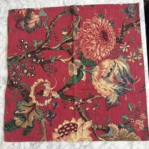 Pottery Barn Red Dahlia Floral Print Sham Floral Pillow Cover 22"x 22" NEW